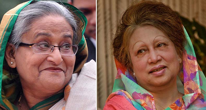 বিরক্ত হলেন খালেদা, গান ধরলেন হাসিনা