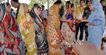 হাওরে গিয়ে শুধু হিন্দুদেরকেই ত্রাণ দিলেন শেখ হাসিনা ?