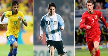 বর্ষসেরার সংক্ষিপ্ত তালিকায় রোনালদো, মেসি, নেইমার