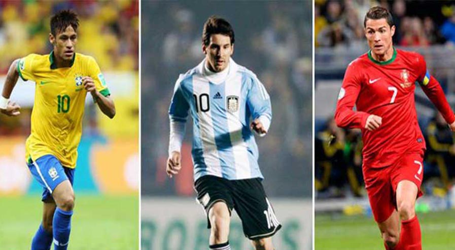 বর্ষসেরার সংক্ষিপ্ত তালিকায় রোনালদো, মেসি, নেইমার