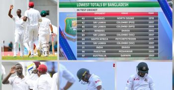 লজ্জার রেকর্ড দিয়ে শেষ হলো ১ম টেস্ট