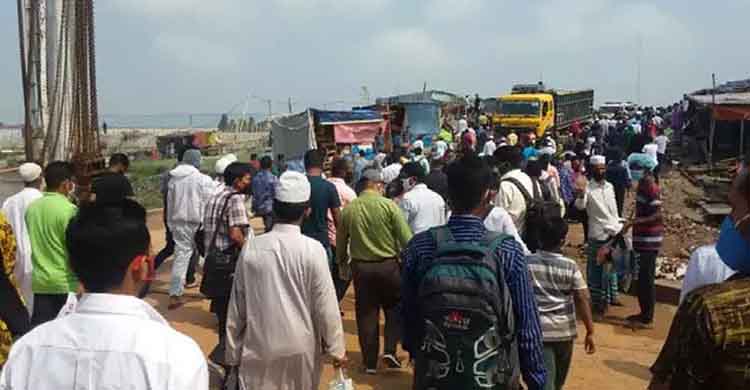 থামছে না ঢাকামুখী মানুষের ঢল